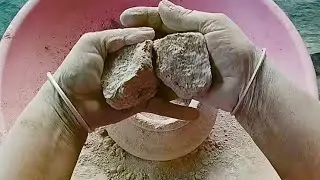 Saavdhan🤩2 Different Textures☺️Soft Green Dirt Dry/Water Crumbling & Hard Cement Palm Crushing😎