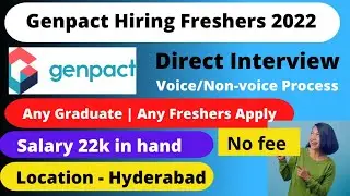 Genpect hiring freshers 2022 | latest recruitment 2022 | voice process job | fresher jobs