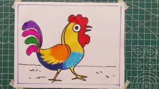 Как нарисовать петуха | Рисование и раскраска петуха для детей