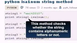 PYTHON Tutorial : python isa1num string method