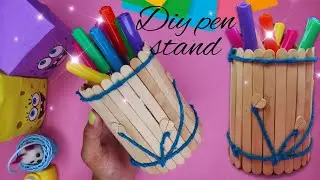 DIY Pen Stand | Ice cream Stick Craft | Popsicle Stick DIY Craft | Cute Pen Stand