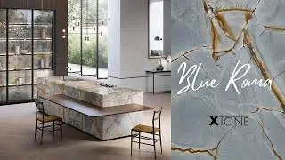 Xtone Blue Roma A Stunning Quartzite Effect Sintered Porcelain for Modern Kitchens