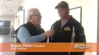 Olds Grizzlys president Shane Dixon before the game on Sept 26 2015