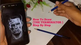 How To Draw Arnold Schwarzenegger's outline tutorial T800 From the Terminator Movie