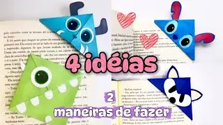 Marcador de Página DIY: 4 Idéias Criativas + 2 Maneiras de Fazer 🎨✂️🖍️ Monstros SA, Stitch e Sonic 