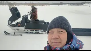Прокатились поломались, отремонтировались на снегоходе с другом Демьяном