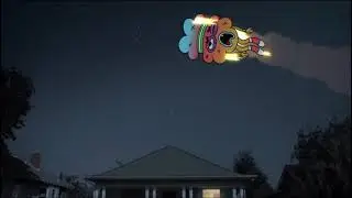 The Amazing World Of Gumball - Tobias Flying In The Air After His House Exploded