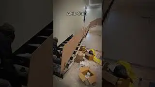 Stainless steel golden pvd coating staircase railing prosenig work #youtube #shorts #akibsaifi #akib