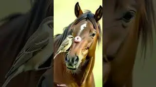 The horse lies still for the bird doctor to treat it.. #healingjourney #horsehealing #shortsfeed