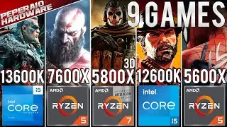 Core I5 13600K vs RYZEN 5 7600x, RYZEN 5 5600x, Core I5 12600K, RYZEN 7 5800x3D (Games 1080p/1440p)