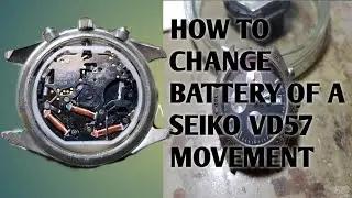 how to change battery and bracelet of seiko VD57B quartz chronograph movement