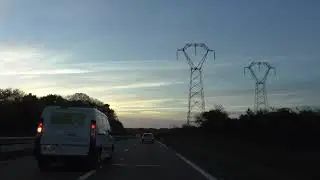 Night Drive On The D137, N176 E401 & N12 E50 From 35400 Saint Malo To 22200 Gr&acirc;ces, Brittany, France