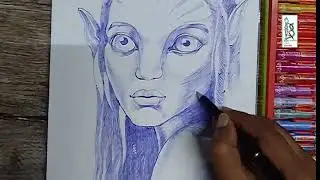Neytiri Drawing 🔥Avatar Drawing ||Dot Pen Drawing || Time Lapse