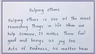 Helping others | How to write an essay about helping others? | Nifty's English