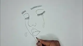 How to Draw a Crying Girl Face | Easy Pencil Sketch for Beginners | Sad Girl Crying Face Drawing 