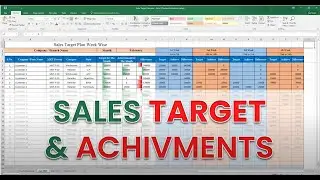 Sales Target Plan | How to Make Sales Target And Achievement Format in Excel