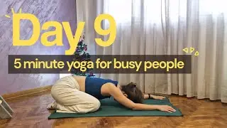 5 minute yoga for busy people - day 9 | 30-day yoga challenge | no mat, no props | Yoga with SukHi