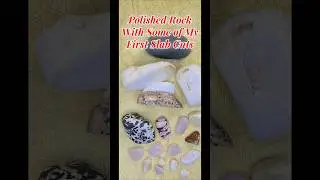 Polished Rock With Some of My First Slab Cuts  #rockpolishing #crystals #jeffreybutton