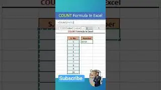 MS Excel Use Of Count Formula Excel Tips And Tricks 👍 #ExcelTips #ExcelTutorial #learnexcel #shorts