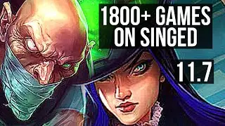 SINGED & Thresh vs CAITLYN & Nautilus (ADC) | Rank 6 Singed, 1800+ games | BR Grandmaster | v11.7