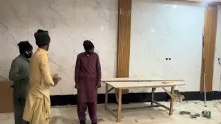 Pvc marble uv sheet installation for bedroom 