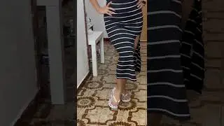 Black Striped Bodycon Dress -  Summer Outfit Try On