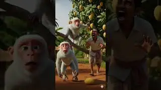 The Smart Monkey and Mango Tree 🌳🐒 | Fun Kids Story #cartoon #moralstories #monkeyplaying