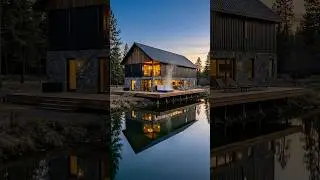 THE ULTIMATE RIVER ESTATE : Luxury Container Chalet Tour 🌲 #shorts