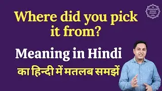 Where did you pick it from? meaning in Hindi | English vocabulary
