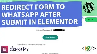 How to Redirect Elementor Contact Form Field Information to WhatsApp After Submission in WordPress