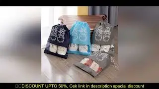5pcs/set Shoe Storage Bag With Thickened Non-woven Fabric Strap Mouth Large Capacity Travel Waterpro