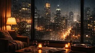 Night Jazz Apartment - City Lights & Rain