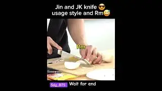 Jin and Jk's knife style and Rm... wait for end #jin #rm #jungkook #bts #knifeskills #shorts