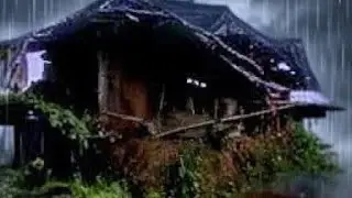Heavy Rain in Traditional House of Indonesia| Rain Sounds for Sleep, Relax Study | White Noise | SMR