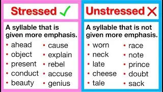 Stressed vs Unstressed Syllables 🤔 | What is Syllable Stress? | Word stress | Learn with examples