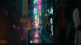 That guy dressed up like a armor suit security in the middle of the Japanese city