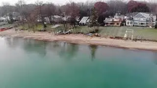 Lake Huron shoreline by drone