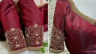 Trending hand embroidered sleeves /embroidered blouse sleeve ✨️blouse designs new model#rabiaahmed 