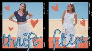 a sassy and classy thrift flip // crop-top + skirt + dress