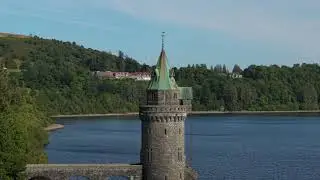 Flying Over Lake Vyrnwy: Wales&rsquo; Most Scenic Dam & Fairy-Tale Tower 4K