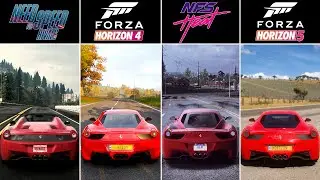 NFS Rivals vs Forza Horizn 4 vs NFS Heat vs Forza Horizon 5 | Sound and Top Speed Comparison | (HD)