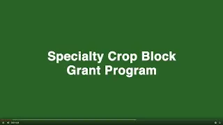 Specialty Crop Block Grant Program