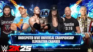 WWE 2K25 - 6 Man Elimination Chamber Match | John Cena, Roman Reigns, Undertaker PS5 [4K]