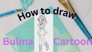 How to draw Bulma cartoon character step by step. #drawing #cartoon #bulma #sketch