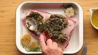 Slow Cooked Welsh Lamb Shoulder with preserved lemon and spiced crust