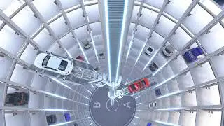 Automated car parking system. High quality 4K animation.
