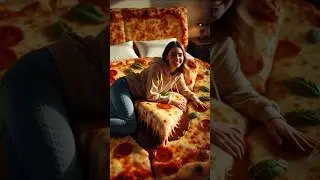 This Bed Is Edible 🤯 Would You Sleep Here? #ai #creative #pizzabed