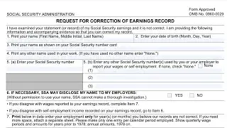 Form SSA-7008 walkthrough (Correcting Your Social Security Earnings Record)