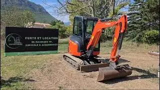 Mini pelle Kubota U27-4 de 2022 avec 1081H 3 godets + attache rapide prix 28 500 &euro; HT