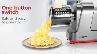 Electric Cheese Grater with 6 Blade Shapes &ndash; 250W Salad Maker Slicer/Shredder for Cheeses, Fruits